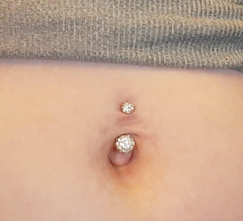 QWALIT Belly Rings - Short Bar Belly Button Rings in Surgical Steel with Opal Stones - 6mm & 10mm - Image 4